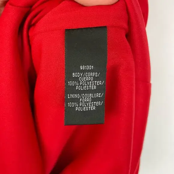 David Meister | Bright Scarlett Red Cross Over Chest Sleeveless Sheath Dress - Picture 8 of 9